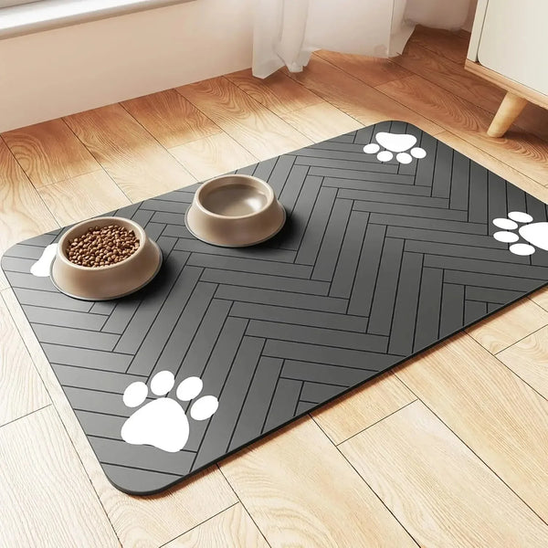 Absorbent dog feeding mat waterproof quick dry placemat for food and water bowls