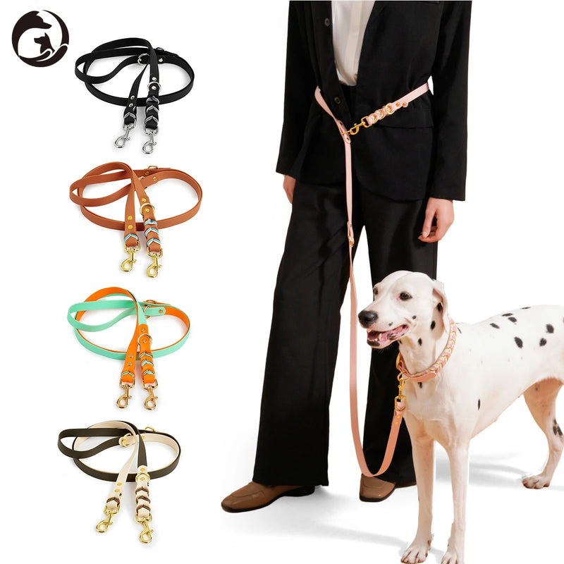 Colorful handmade braided rope dog leash for medium and large dogs