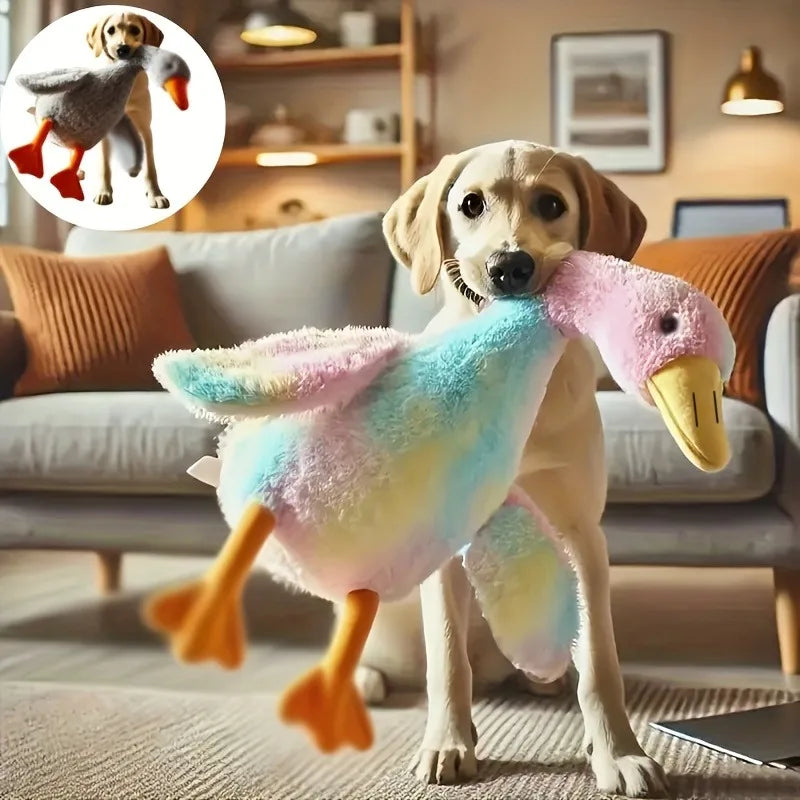 Giant plush duck dog toy anxiety comfort buddy oversized