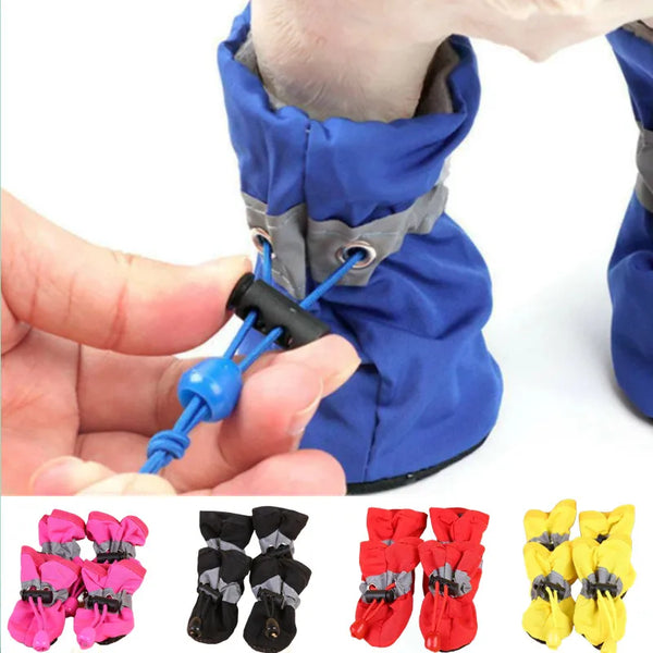 Waterproof Dog Rain Boots - Set of 4 Anti-Slip Paw Protectors
