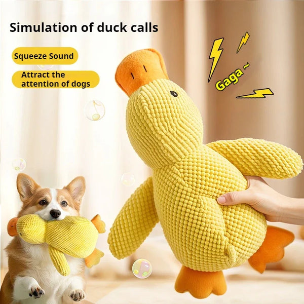 Comfort Duck Dog Toy - Durable Squeaky Chew for Calm & Happy Dogs