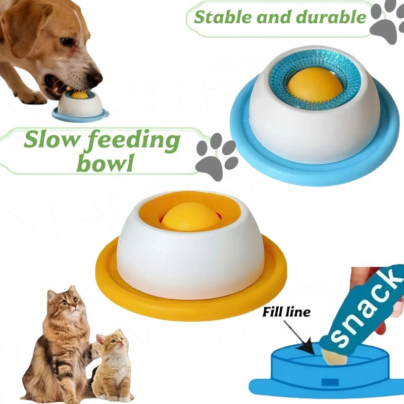 Dog lick bowl slow feeder calming interactive bowl silicone non slip
