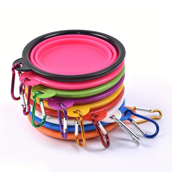 Collapsible silicone dog travel bowl portable foldable food water bowl