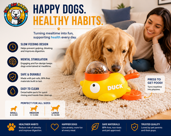 Duck Slow Feeder Bowl - Interactive Puzzle Snack Dispenser for Dogs & Cats