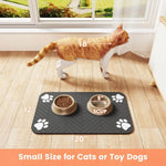 Absorbent dog feeding mat size options S M L flat lay