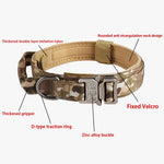 Tactical dog collar army green color metal buckle front view