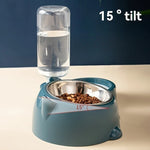 Gravity-fed automatic pet feeder full view with capacity