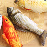 Realistic fish dog toy squeaker placement detail