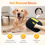 Pet hair removal gloves hair clump collection after use