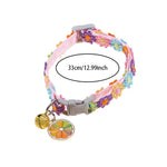 Small dog and cat collar with bell pawprint pattern detail