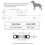 Personalized reflective collar size 20-33cm and 34-47cm options
