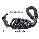Reflective dog leash padded handle close up grip comfort detail