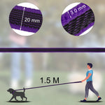 Long dog training leash handle loop and traffic loop detail