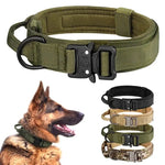 Tactical dog collar heavy duty nylon metal buckle for large dogs training