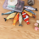 Realistic fish dog toy size comparison with hand