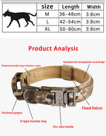 Tactical dog collar size chart M L XL measurement guide