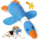 Tough squeaky plush dog toy for aggressive chewers durable reinforced seams