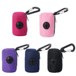 Dog poop bag dispenser carabiner clip attachment variety