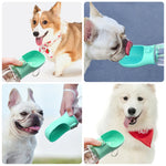 Portable dog water bottle multiple color options product flat lay