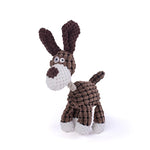 Donkey plush dog toy group shot multiple color options lifestyle