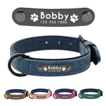 Personalized leather dog collar nameplate engraved ID second color