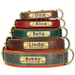 Personalized leather collar product flat lay engraving example