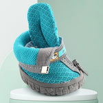 Winter dog boots non-slip sole grip pattern close up