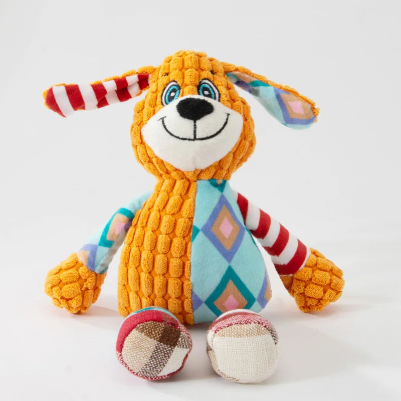 Squeaky plush dog toy cute animal bite resistant chew toy for small dogs