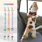 Dog car safety belt adjustable seatbelt buckle yellow