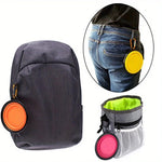 Collapsible dog travel bowl flat folded size comparison hand