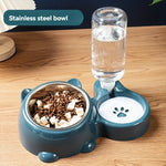 2-in-1 automatic feeder product dimensions and assembly view