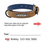Personalized leather dog collar color options brown black tan