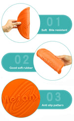 Silicone dog frisbee size measurement and grip detail