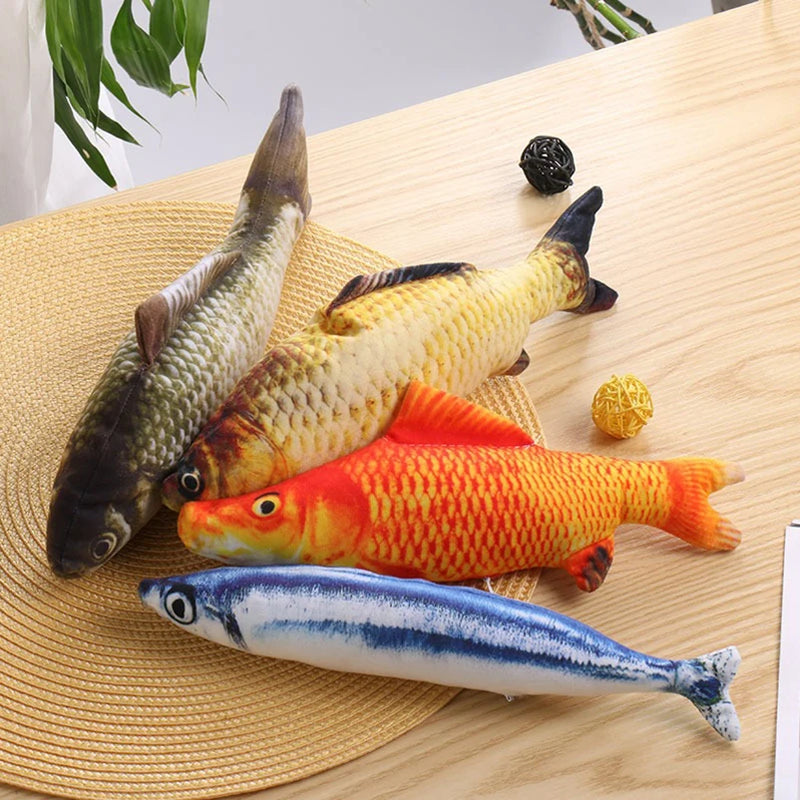 Realistic fish dog toy plush squeaky interactive chew toy