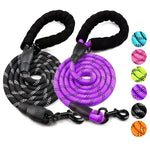 Reflective dog leash strong nylon for everyday walks night safety visibility