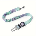 Adjustable dog car belt harness connector preventing injury in crashes