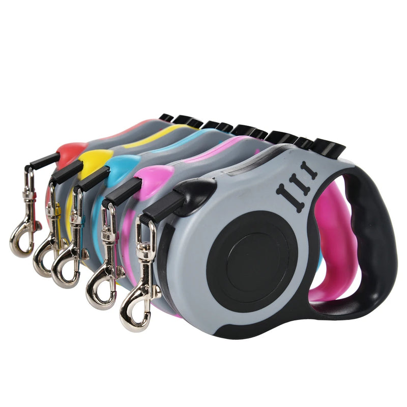 Retractable dog leash 3m 5m nylon for small dogs automatic single button stop
