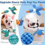 Tough plush dog toy reinforced double-seam stitching detail