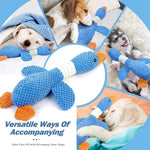 Tough plush dog toy size comparison to standard toys
