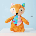Squeaky plush dog toy product group shot all characters