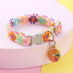 Small dog and cat collar with bell color options pink blue green