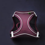 Reflective mesh dog harness vest size chart S M L XL adjustment
