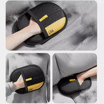 Pet hair removal gloves lifestyle owner bonding with dog grooming