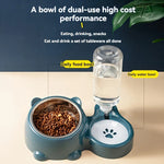 Gravity pet feeder with large food and water containers