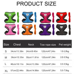 Mesh dog harness and leash set breathable mesh panel hot weather