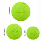Silicone dog frisbee dog catching mid-air lifestyle photo
