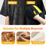 Pet hair removal gloves used for dog massage relaxation