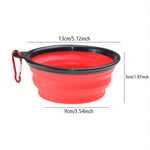 Collapsible dog travel bowl expanded fully open with water