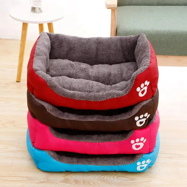 Cozy Square Dog Bed - Warm Plush Nest Bed for Small, Medium & Large Dogs