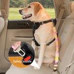 Multi-colored dog car safety belt set of options